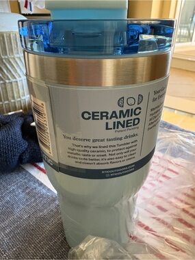RTIC Ceramic Lined Light Blue Travel Tumbler